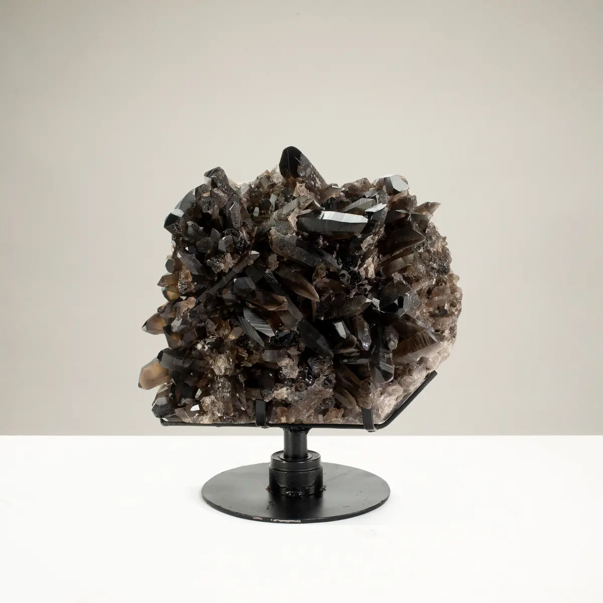 Smoky Quartz Cluster From Brazil On Custom Stand - 16" / 78 Lbs 1