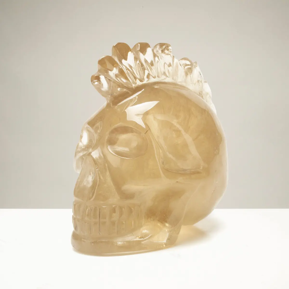 Smoky Quartz Skull Carving From Brazil - 4" / 695 Grams 1