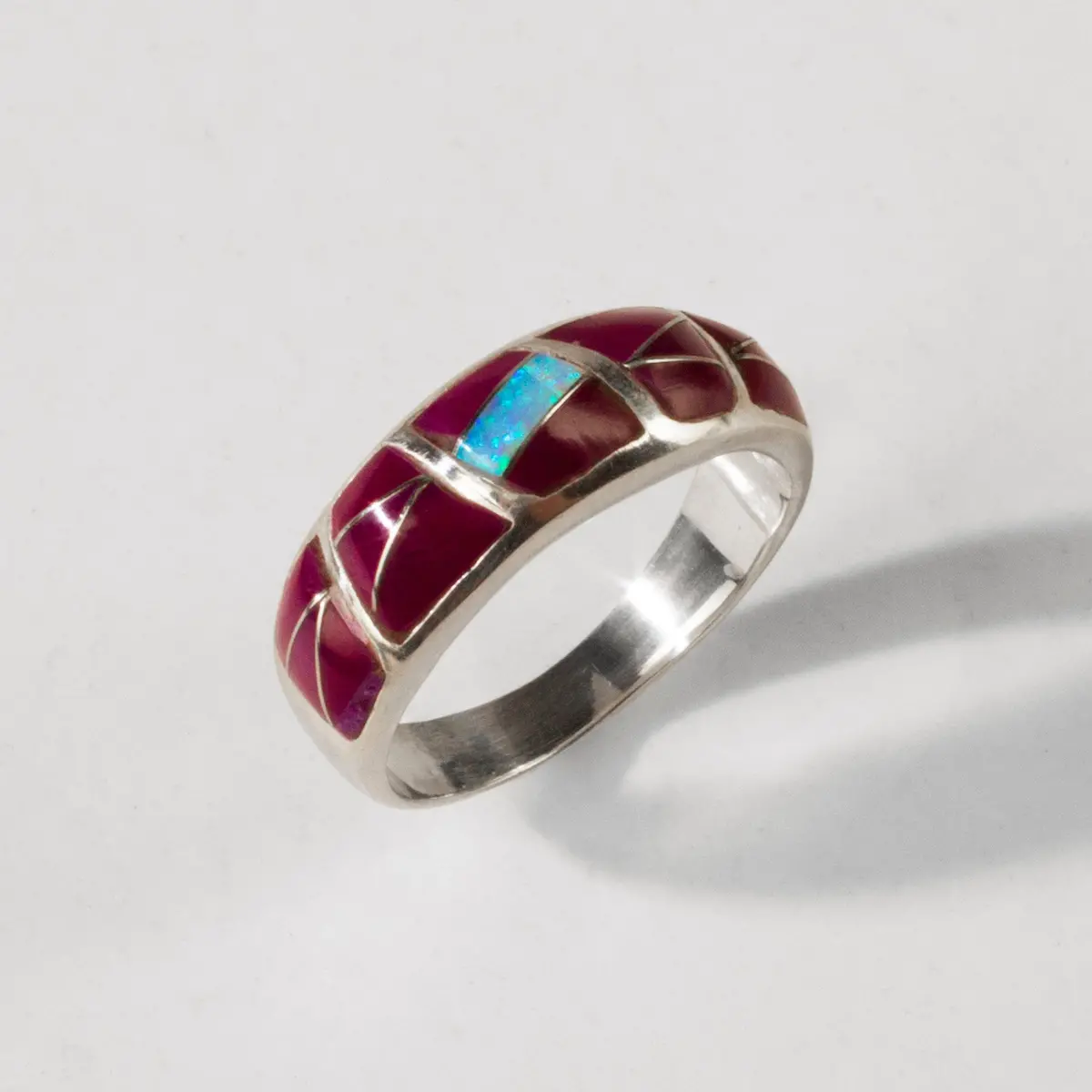 Sugilite 925 Sterling Silver Usa Handmade Ring With Laboratory Opal Accent 1
