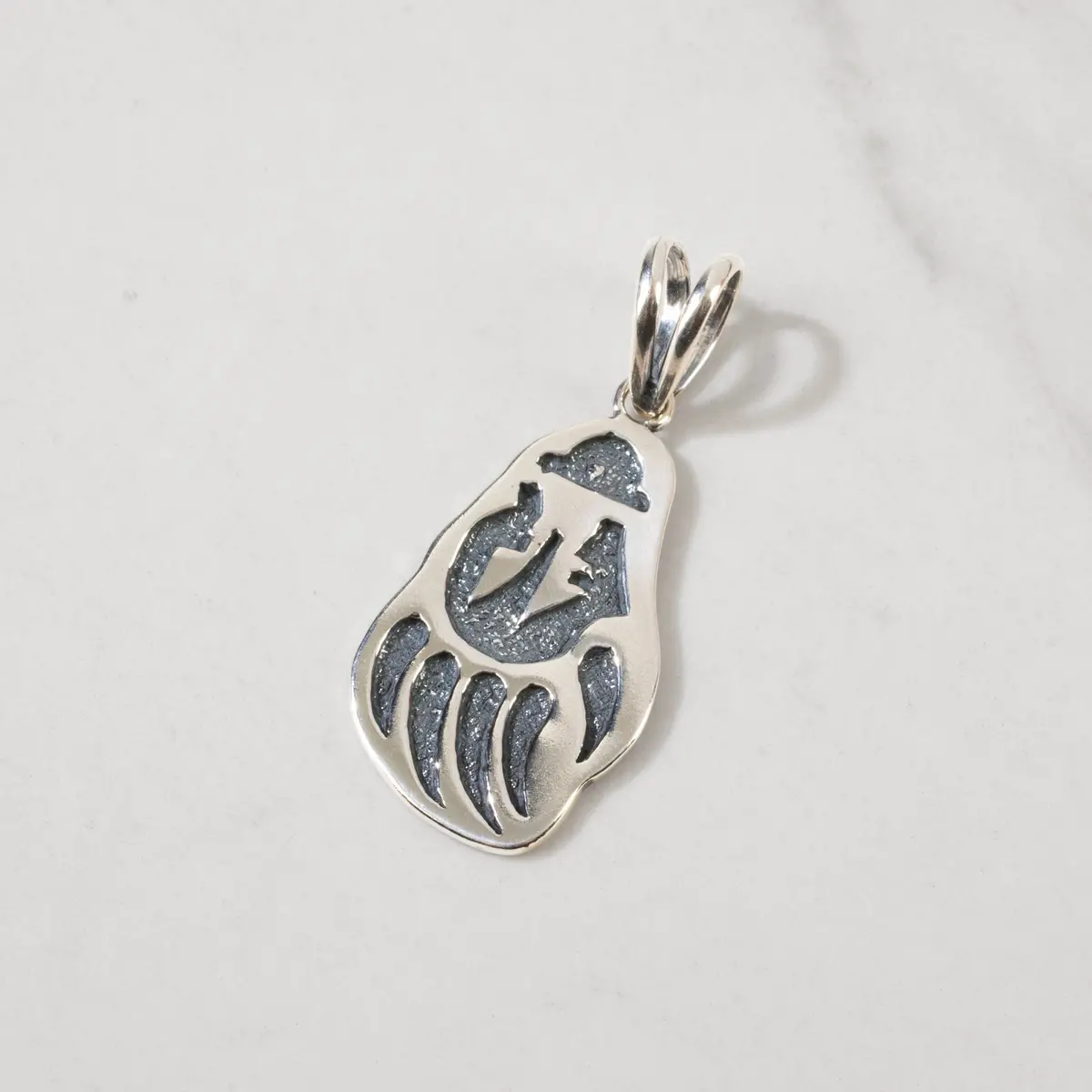 Bear Paw 925 Sterling Silver Usa Handmade Pendant 1