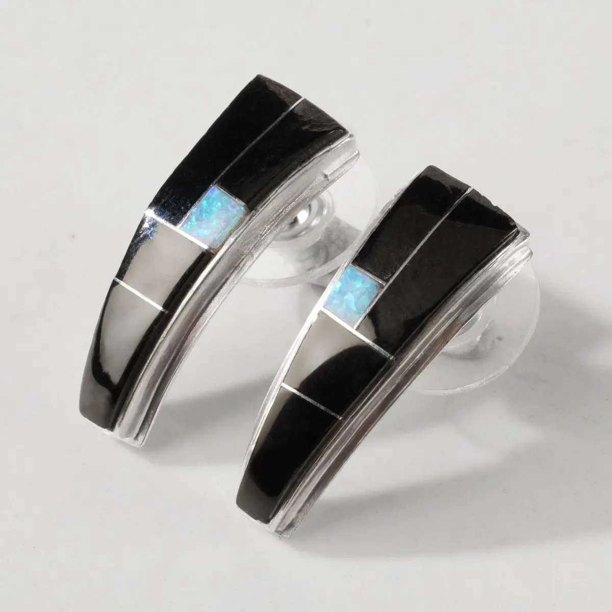 Black Onyx 925 Sterling Silver Usa Handmade Earring With Stud Backing 1