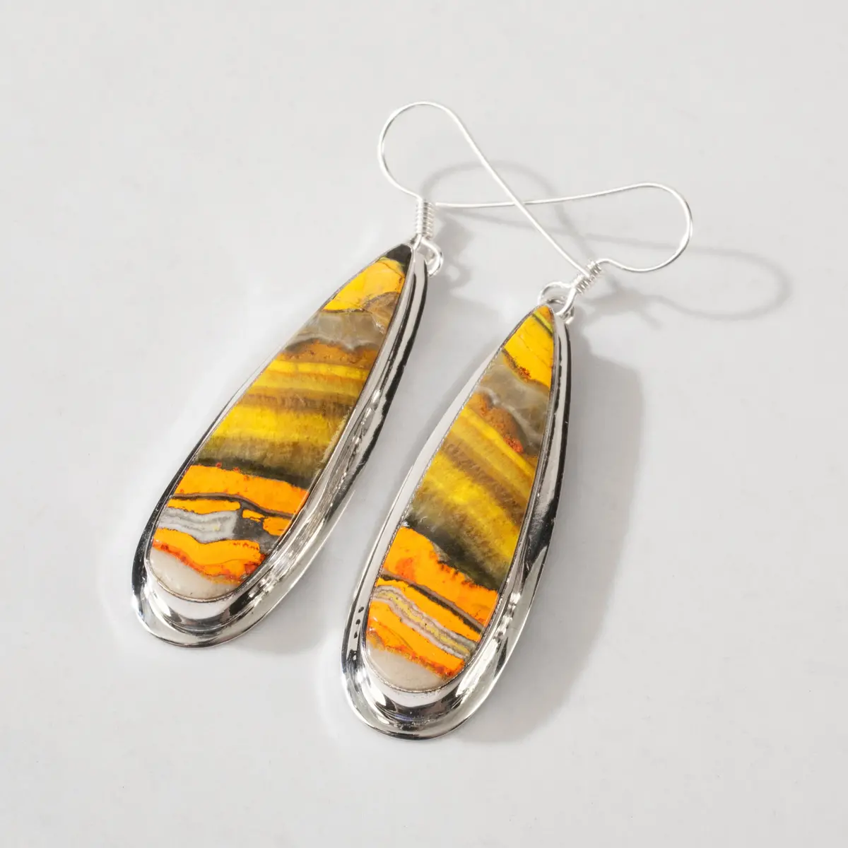 Bumblebee Jasper Dangle Usa Handemade 925 Sterling Silver Earrings With French Hook Backing 1