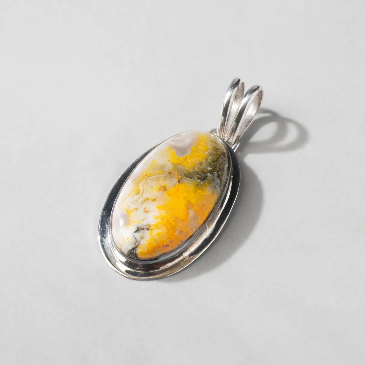Bumbleebee Jasper Cabachon Handmade 925 Sterling Silver Pendant 1