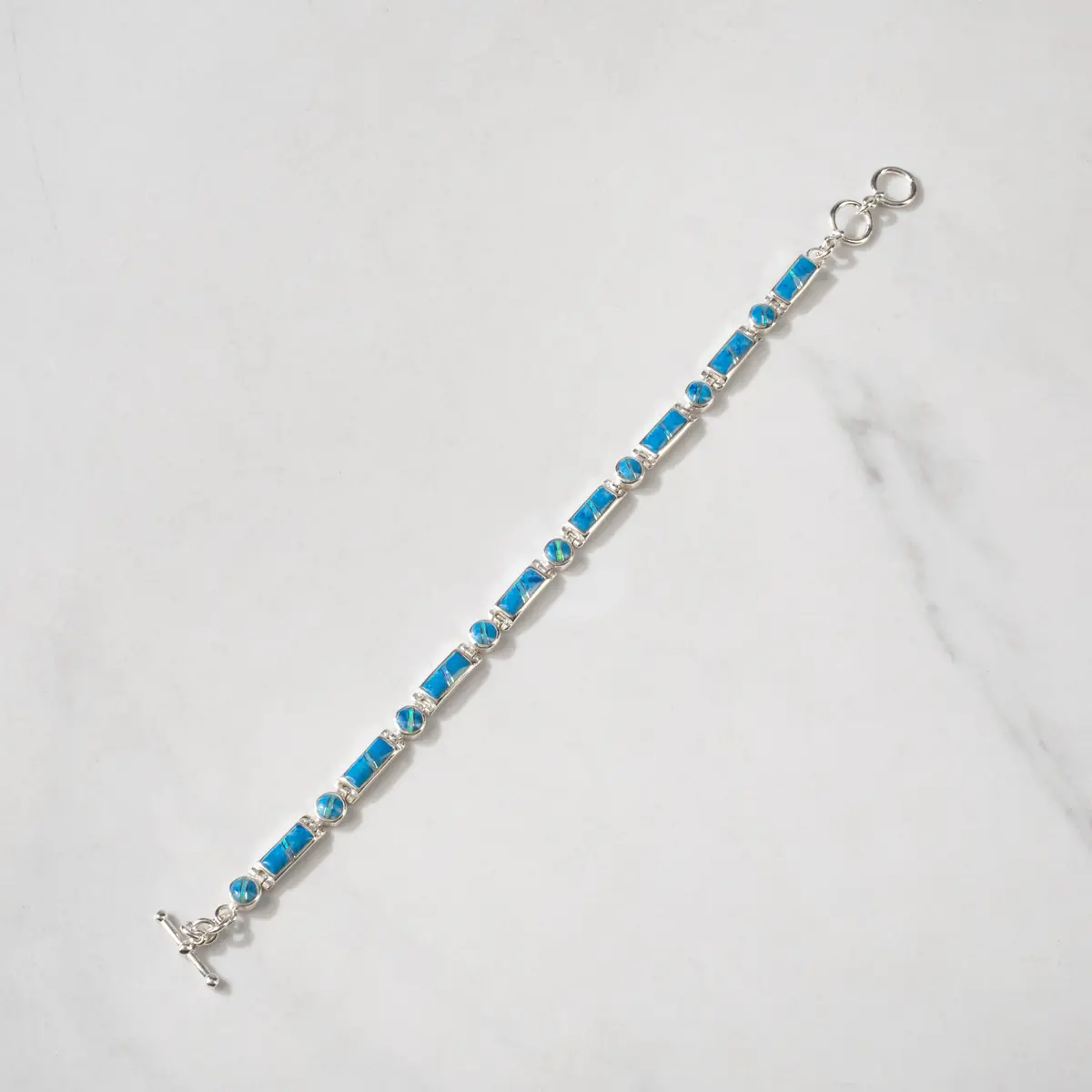 Denim Lapis 925 Sterling Silver Usa Handmade Bracelet 1
