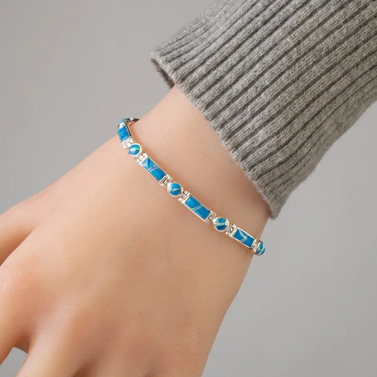 Denim Lapis 925 Sterling Silver Usa Handmade Bracelet 2