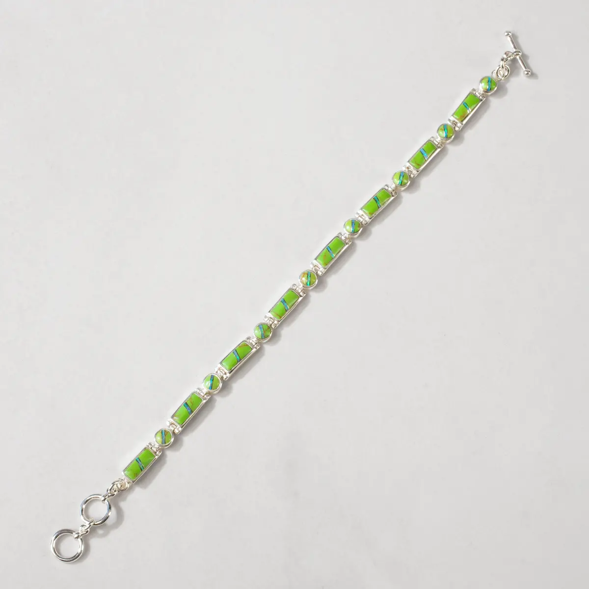 Gaspeite 925 Sterling Silver Usa Handmade Bracelet 1