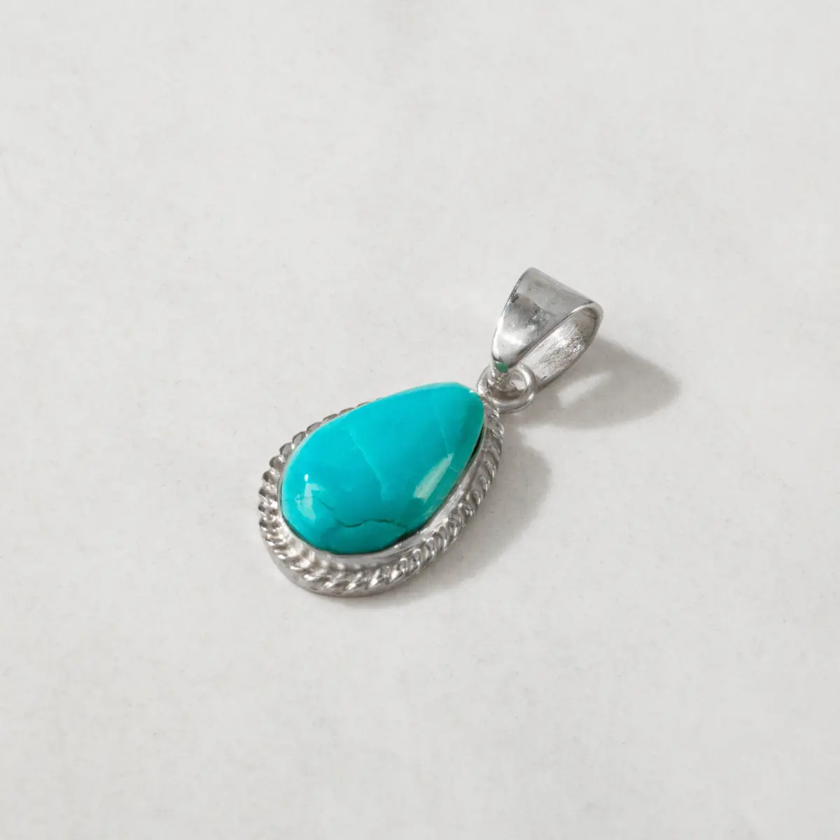 Kingman Turquoise Usa Handmade 925 Sterling Silver Pendant 1