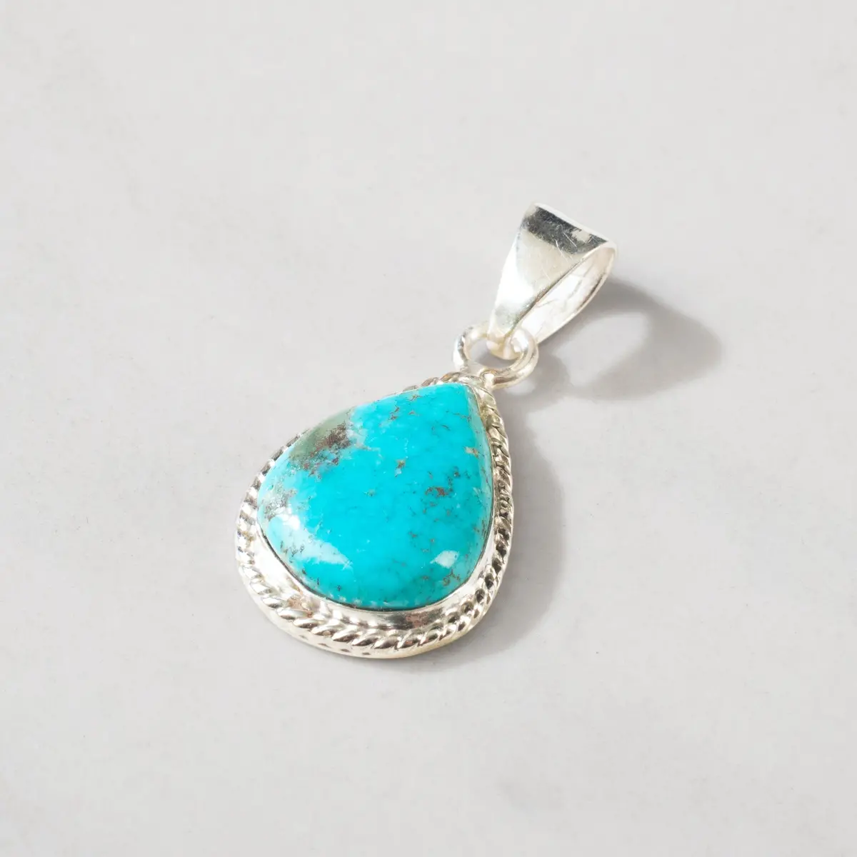 Kingman Turquoise Usa Handmade 925 Sterling Silver Pendant 1