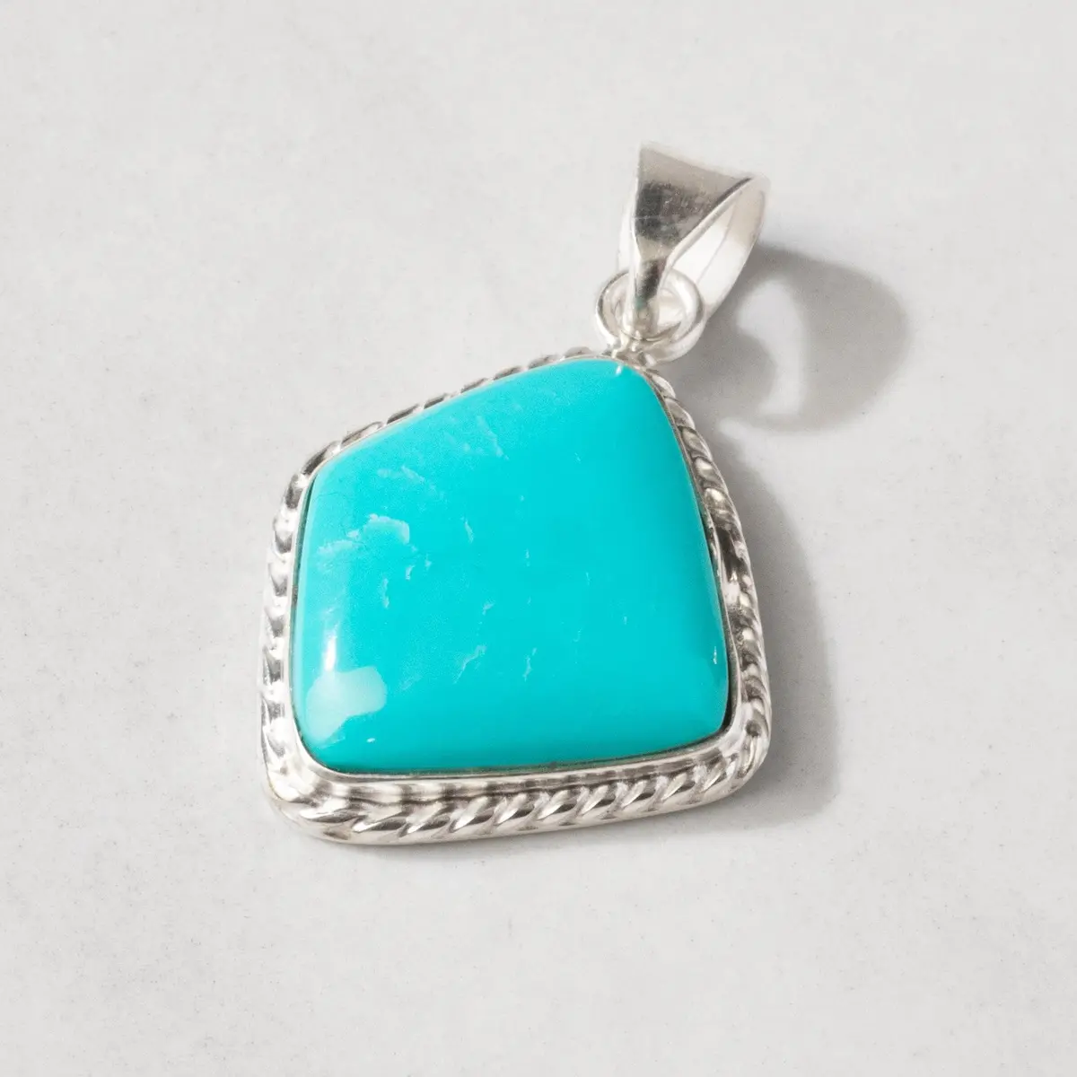 Kingman Turquoise Usa Handmade 925 Sterling Silver Pendant 1