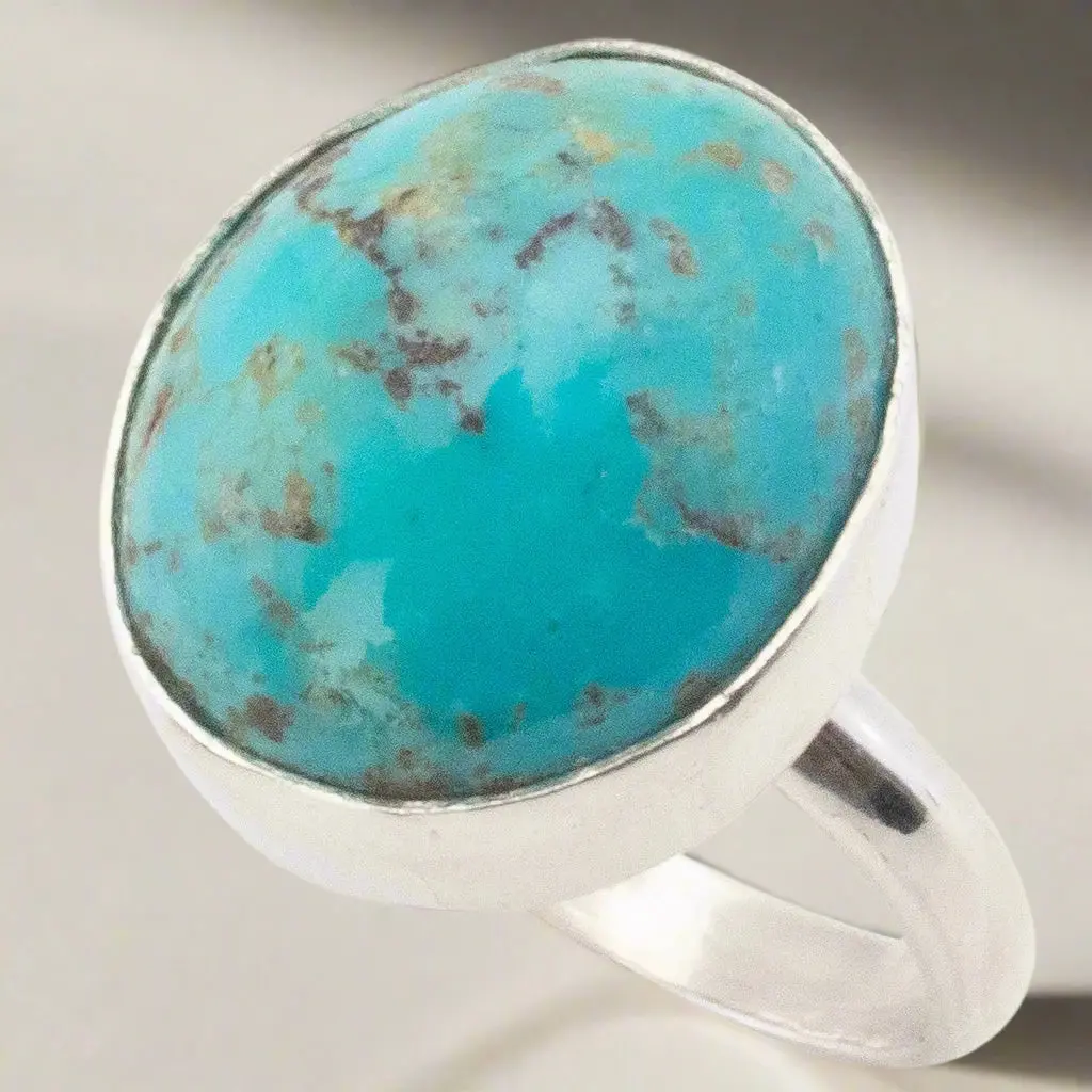 Kingman Turquoise Usa Handmade 925 Sterling Silver Ring 1
