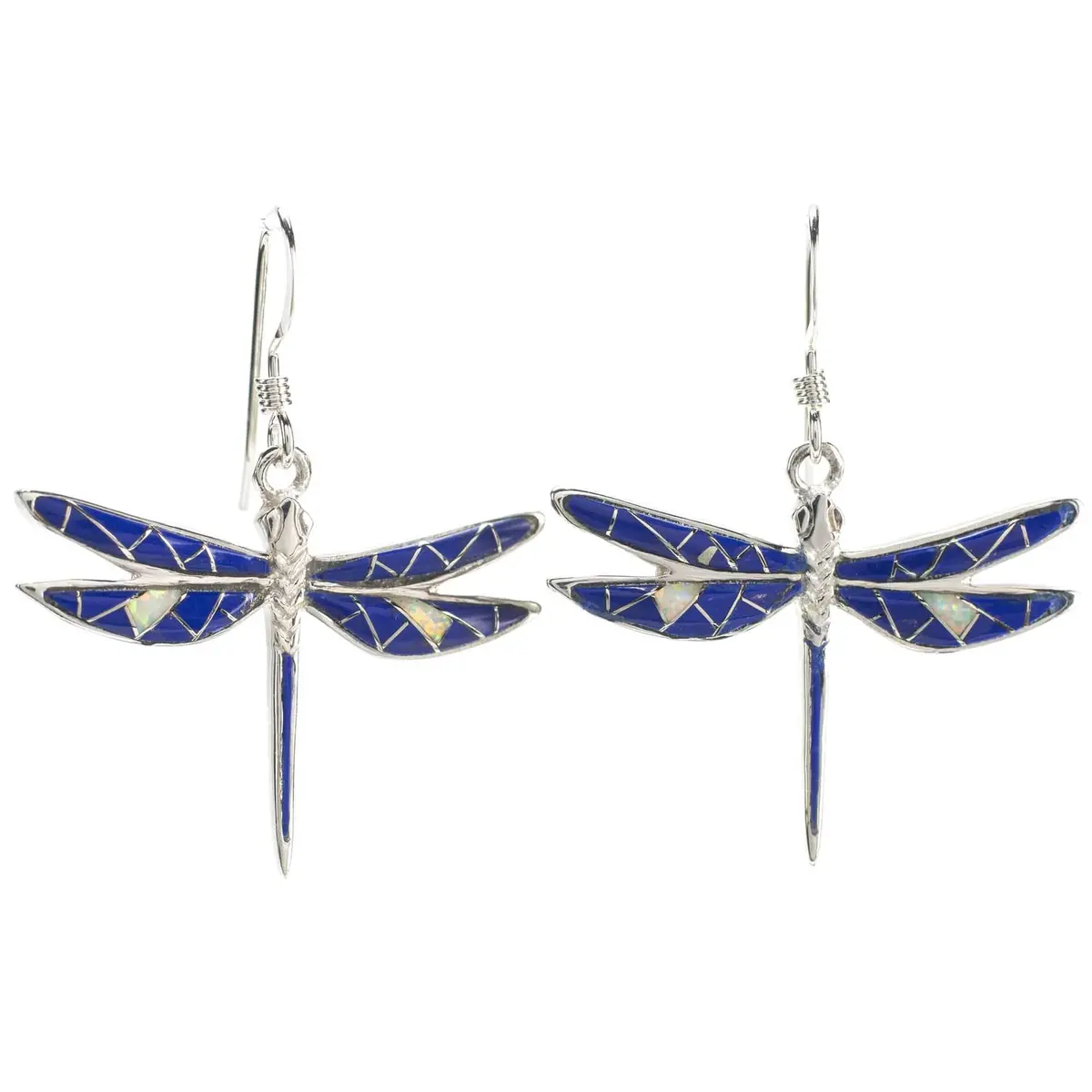 Lapis Dragonfly 925 Sterling Silver Earring With French Hook Usa Handmade 1