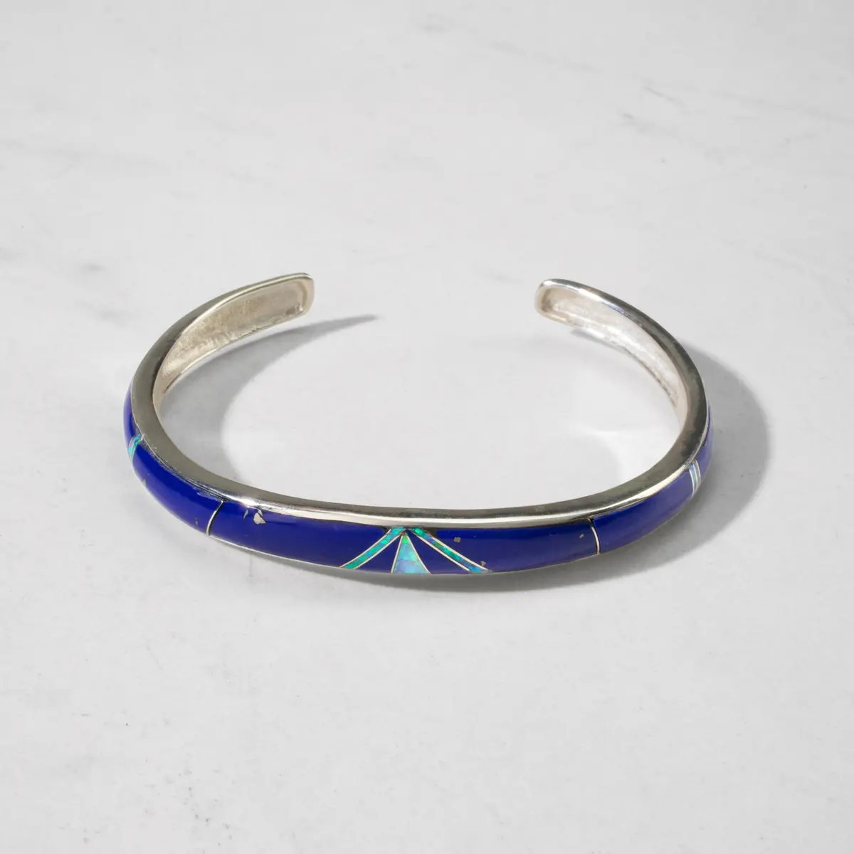 Lapis & Opal Usa Handmade 925 Sterling Silver Cuff 1