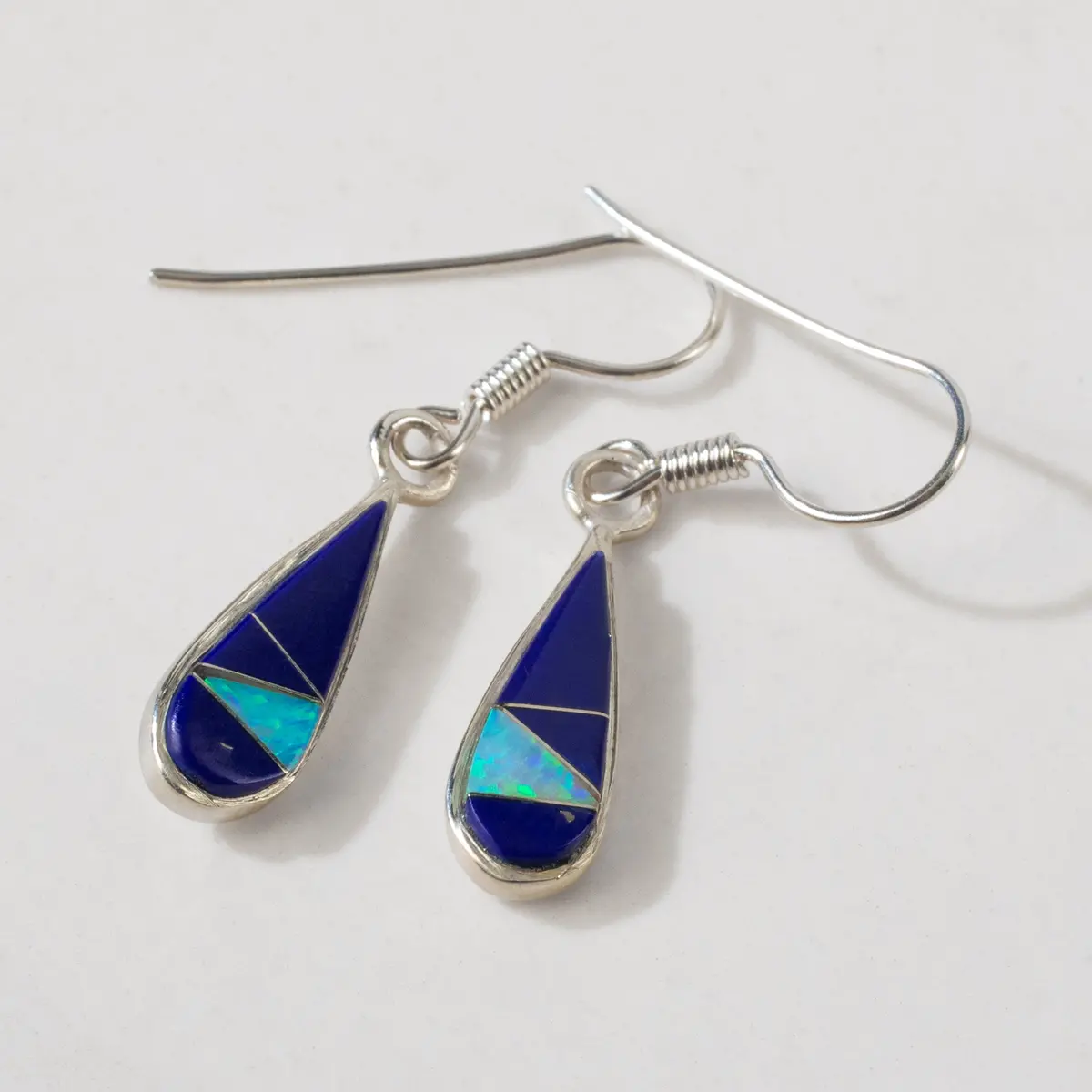 Lapis Small Tear Drop 925 Sterling Silver Usa Handmade Earring With French Hook 1