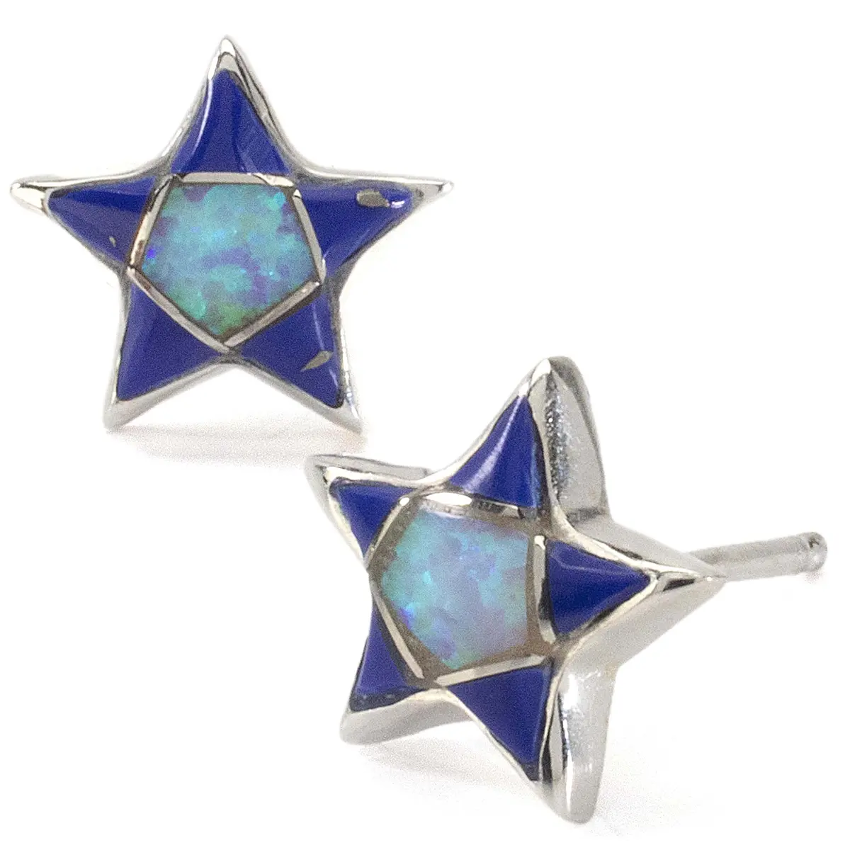Lapis Star Usa Handmade With 925 Sterling Silver Earrings 1