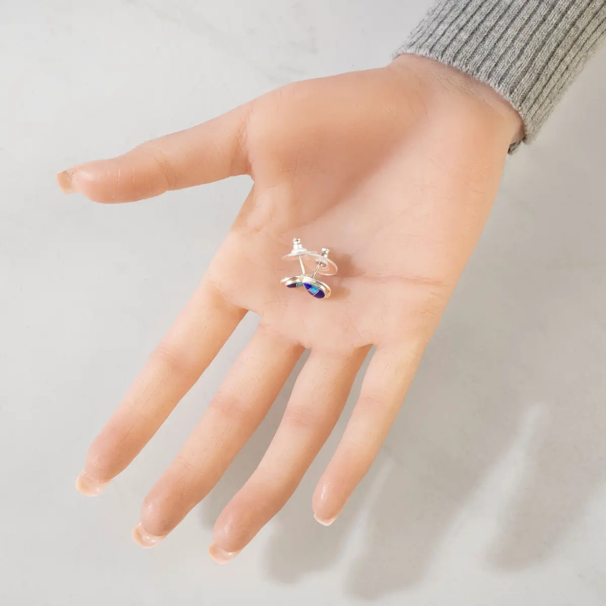 Lapis Teardrop 925 Sterling Silver Usa Handmade Earring With Stud Backing 2