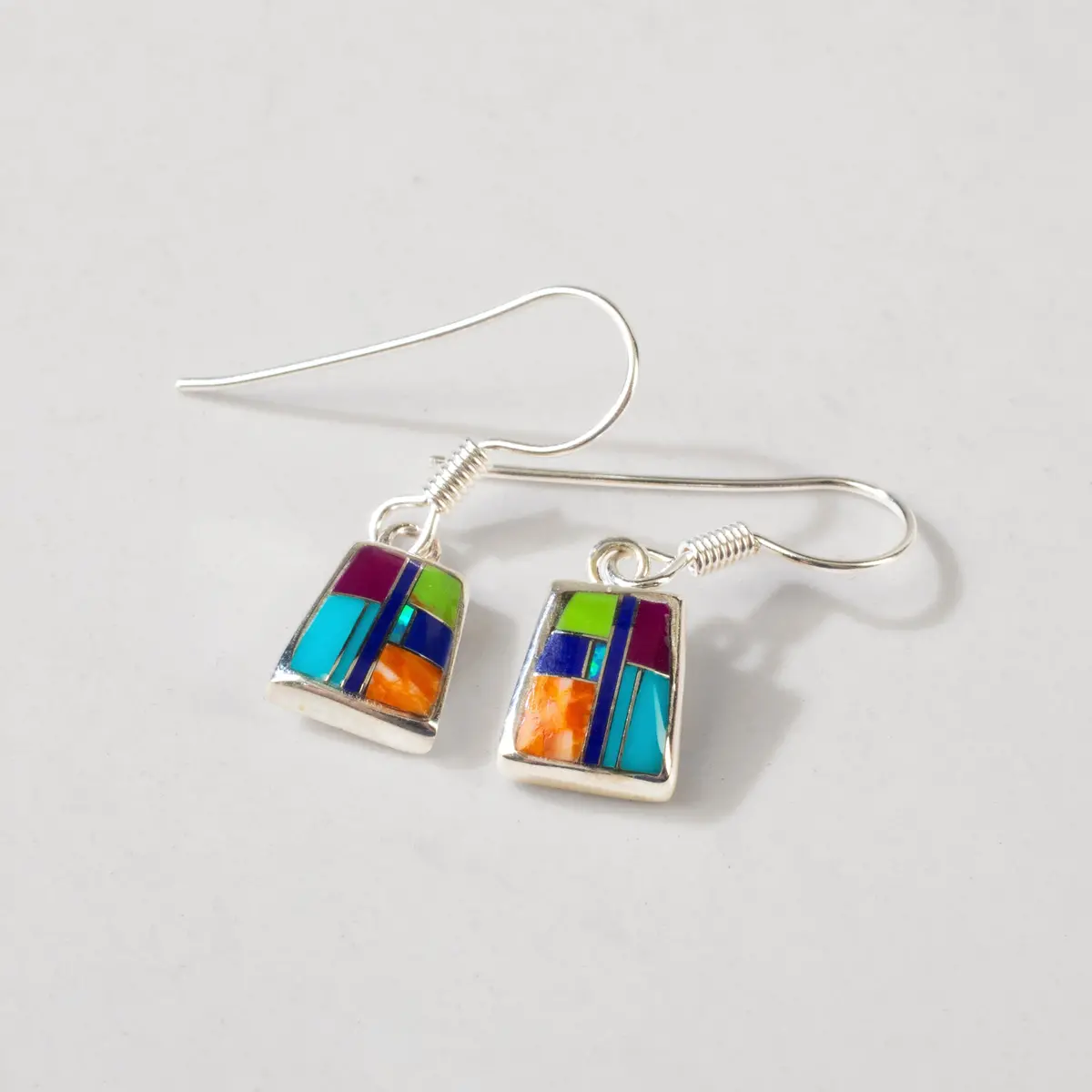 Multi Gem 925 Sterling Silver Usa Handmade Earrings With French Hook 1