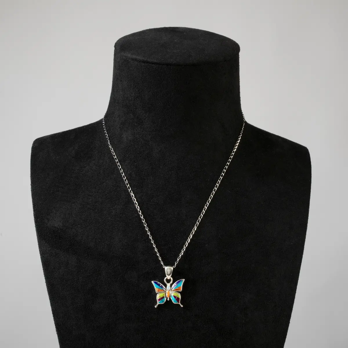Multi Gem Butterfly 925 Sterling Silver Usa Handmade Pendant 2