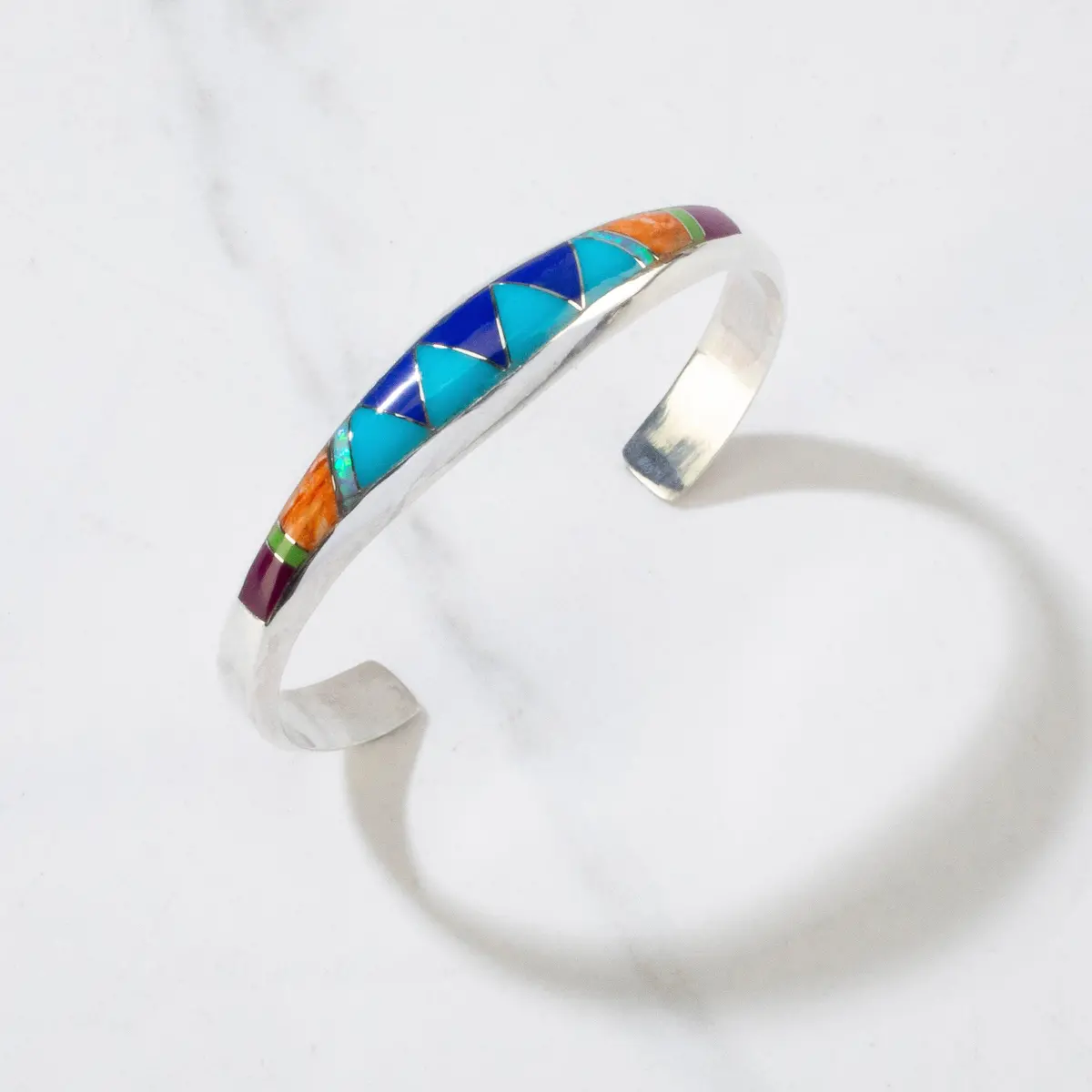 Multi Gem Usa Handmade 925 Sterling Silver Cuff 1