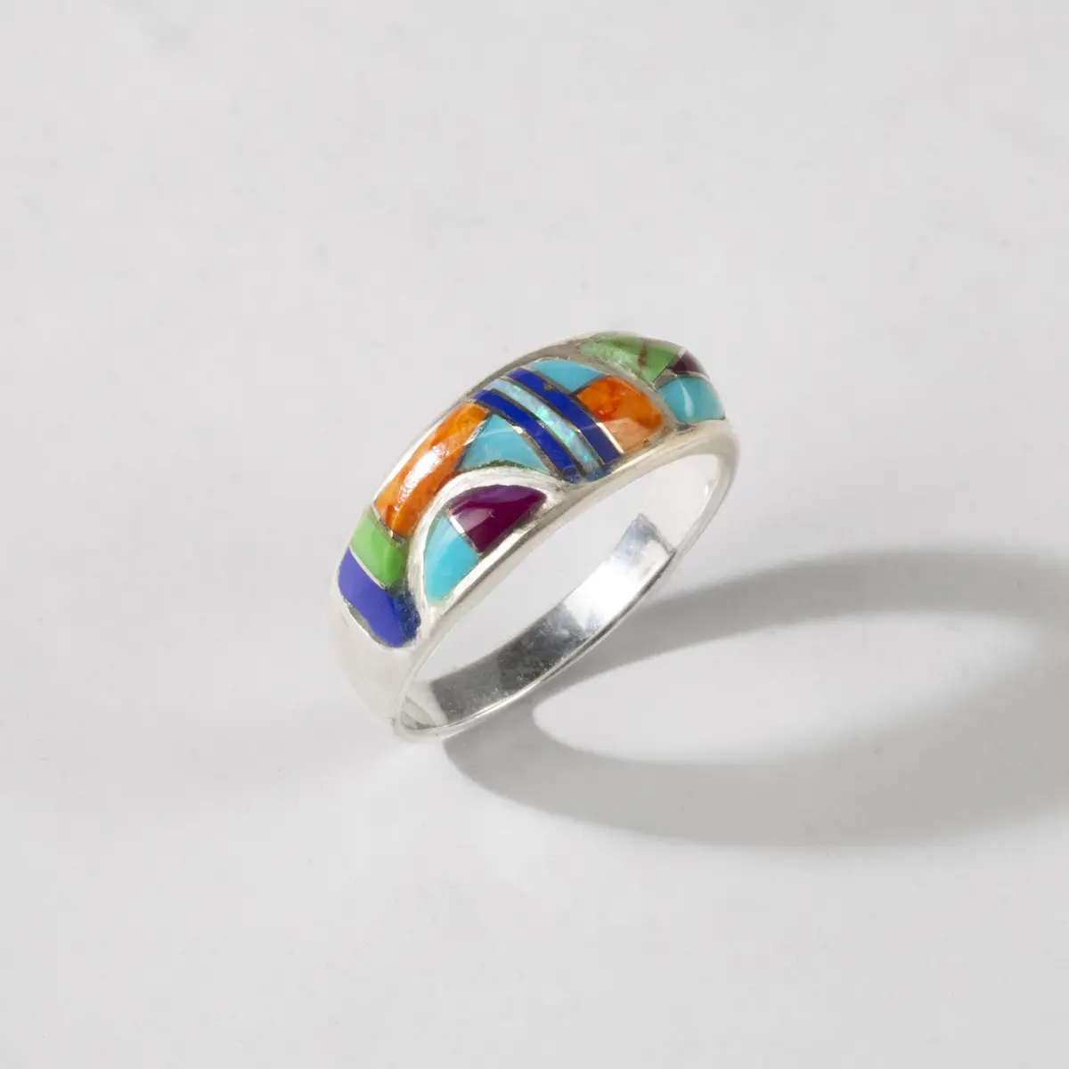 Multi Gemstone 925 Sterling Silver Ring Usa Handmade With Turquoise 1
