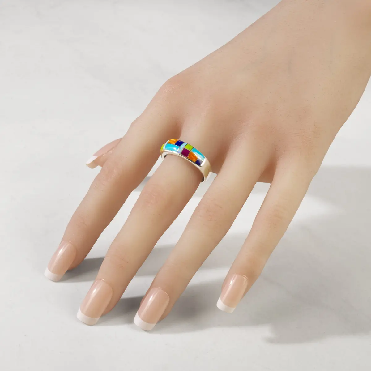 Multi Gemstone 925 Sterling Silver Ring Usa Handmade With Turquoise 2