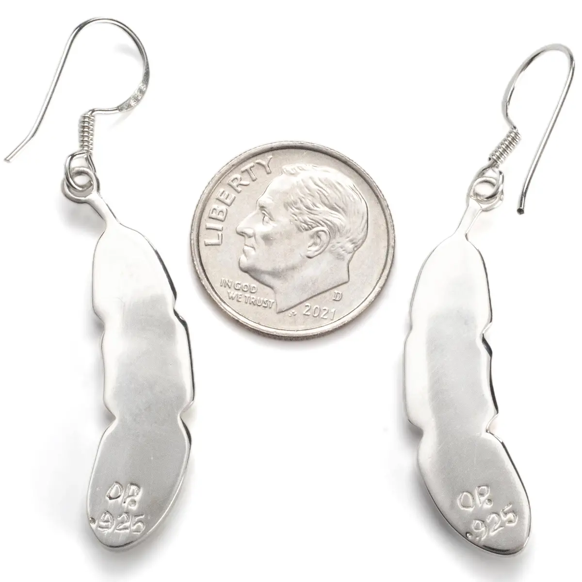 Multi Gemstone Feather Earrings Handmade With Sterling Silver And Opal Accent 2