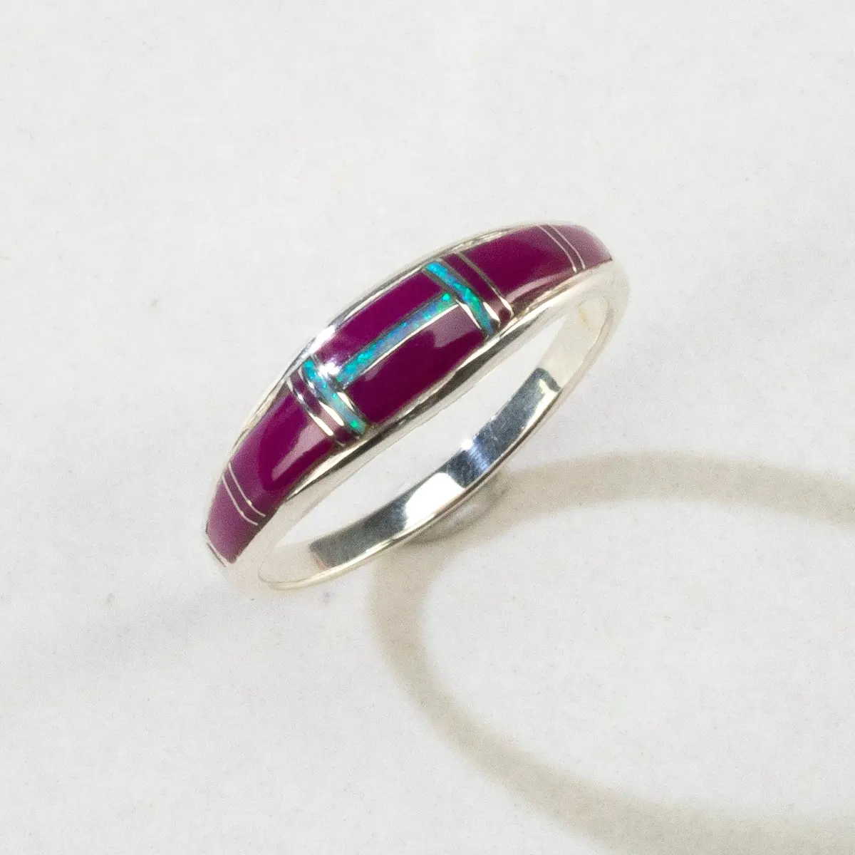 Sugilite 925 Sterling Silver Ring Usa Handmade With Laboratory Opal Accent 1