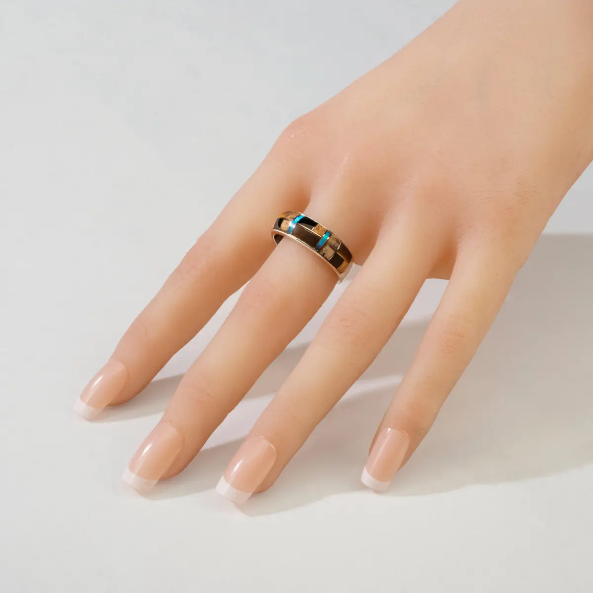 Tiger Eye 925 Sterling Silver Ring Usa Handmade With Laboratory Opal Accent 2