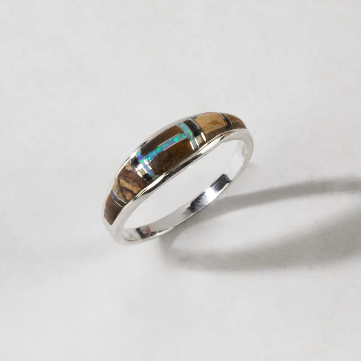 Tiger Eye 925 Sterling Silver Ring Usa Handmade With Labratory Opal Accent 1