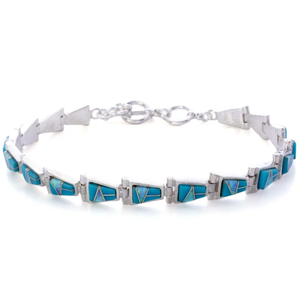 Turquoise 925 Sterling Silver Bracelet Usa Handmade With Opal Accent 1