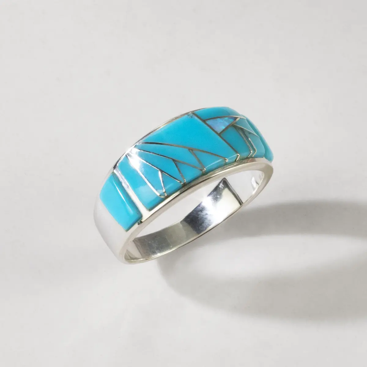 Turquoise 925 Sterling Silver Ring Usa Handmade With Labratory Opal Accent 1