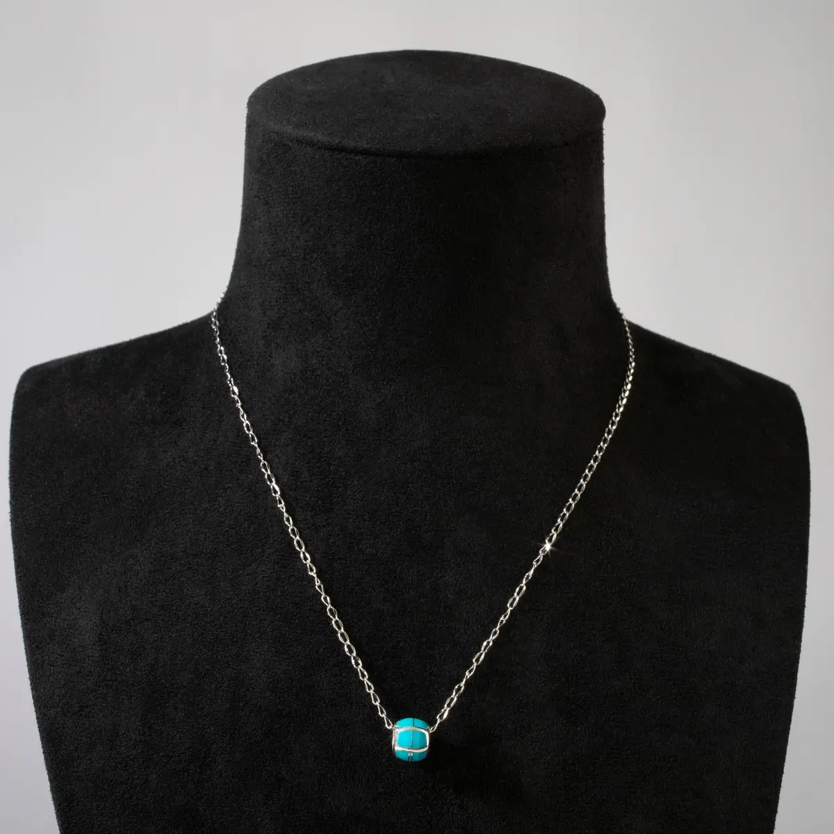 Turquoise Bead 925 Sterling Silver Usa Handmade Pendant With Opal Accent 2