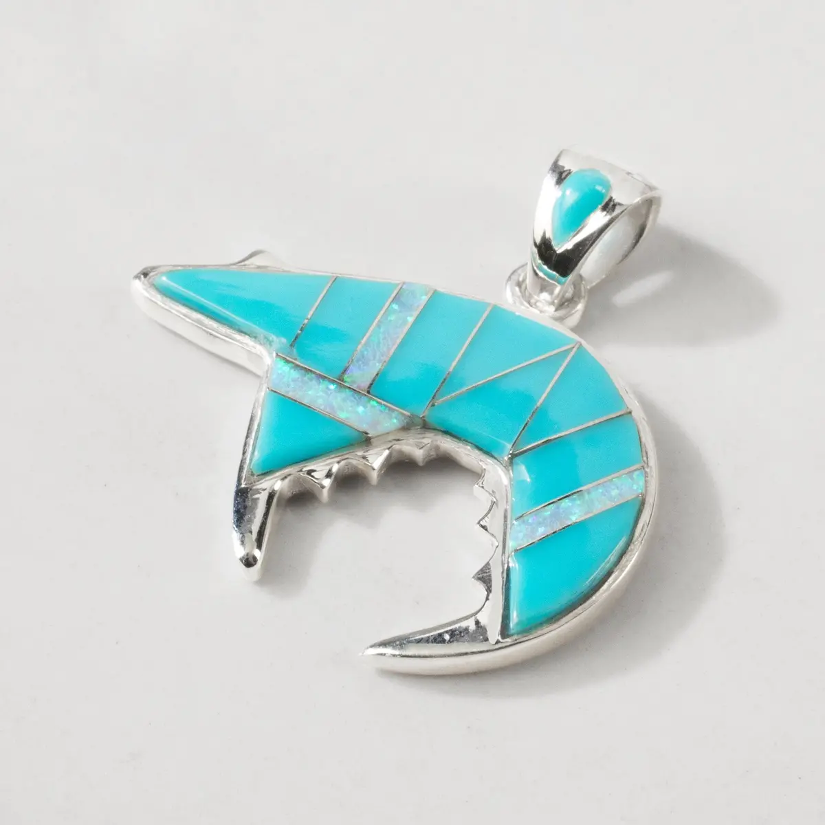 Turquoise Bear 925 Sterling Silver Usa Handmade Pendant With Opal Accent 1
