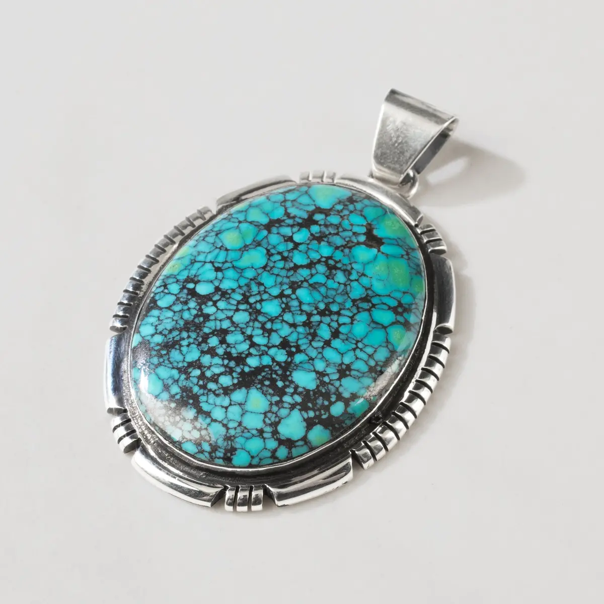 Turquoise Cabachon Handmade 925 Sterling Silver Pendant 1