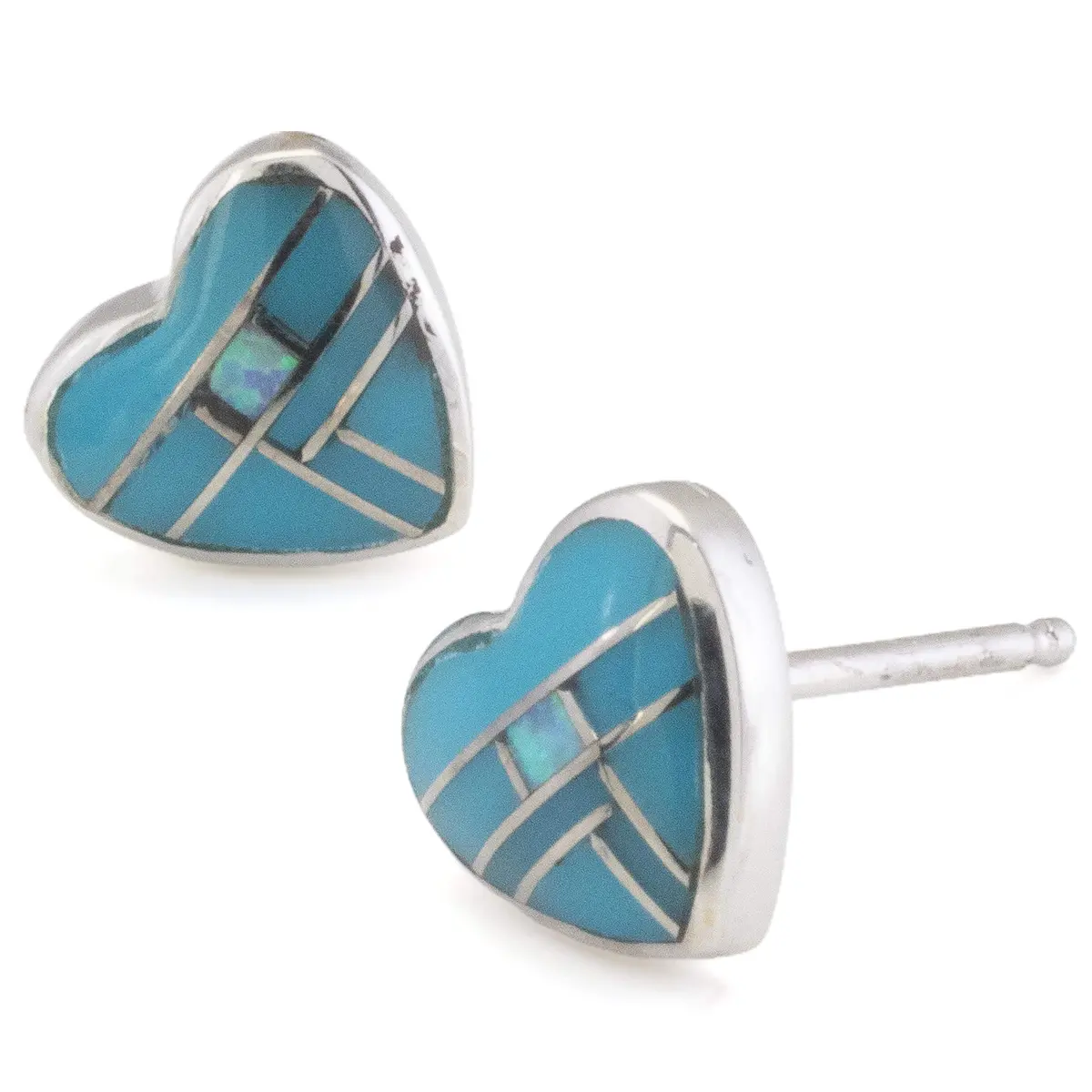 Turquoise Heart Usa Handmade 925 Sterling Silver Earring 1