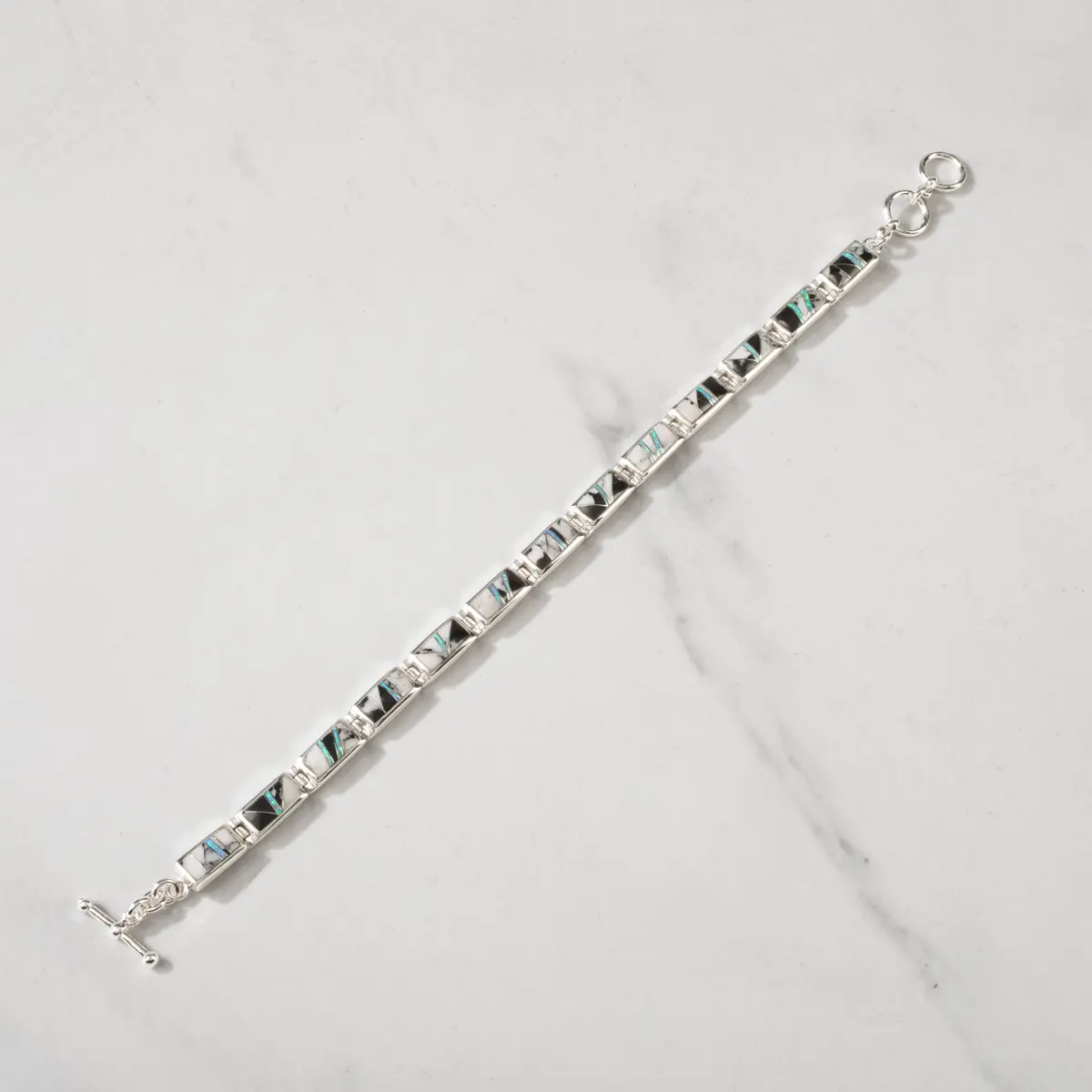 White Buffalo Turquoise 925 Sterling Silver Usa Handmade Bracelet With Opal Accent 1