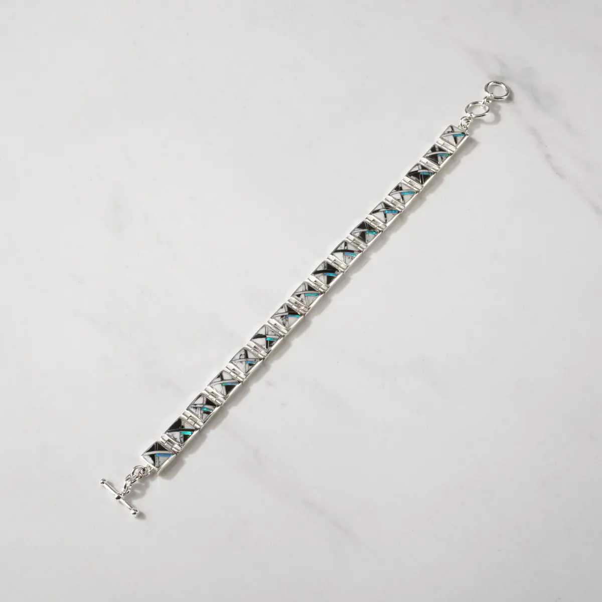White Buffalo Turquoise Square 925 Sterling Silver Usa Handmade Bracelet 1