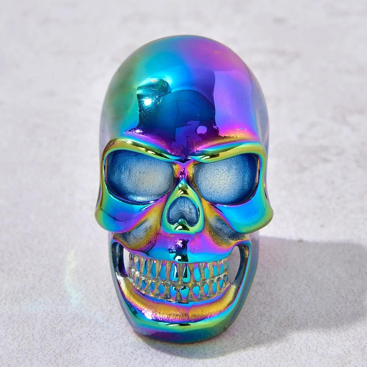 Aurora Borealis Skull Steel Hearts Ring 1