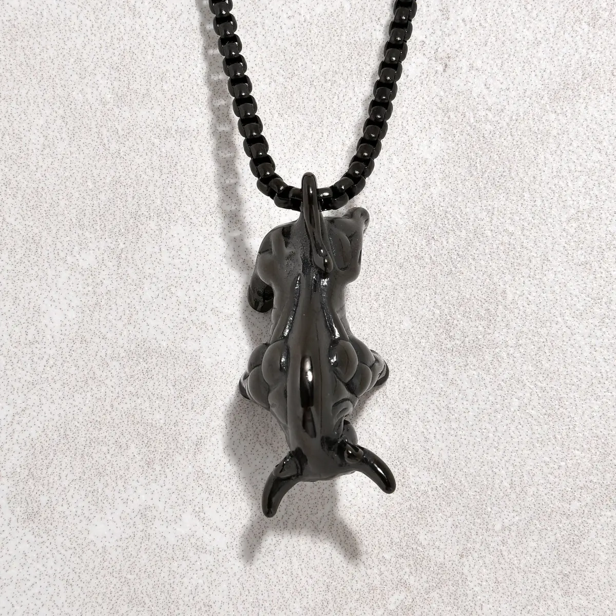 Black Gun Metal Bull Steel Hearts Necklace 1