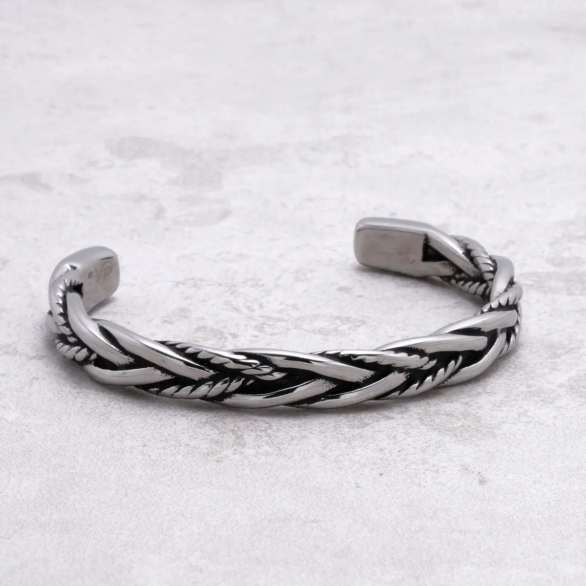 Braided Weave Steel Hearts Cuff 1