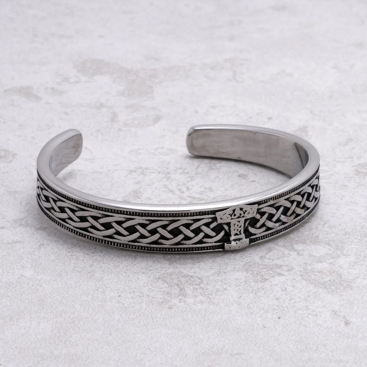Cross Twist Steel Hearts Cuff 2