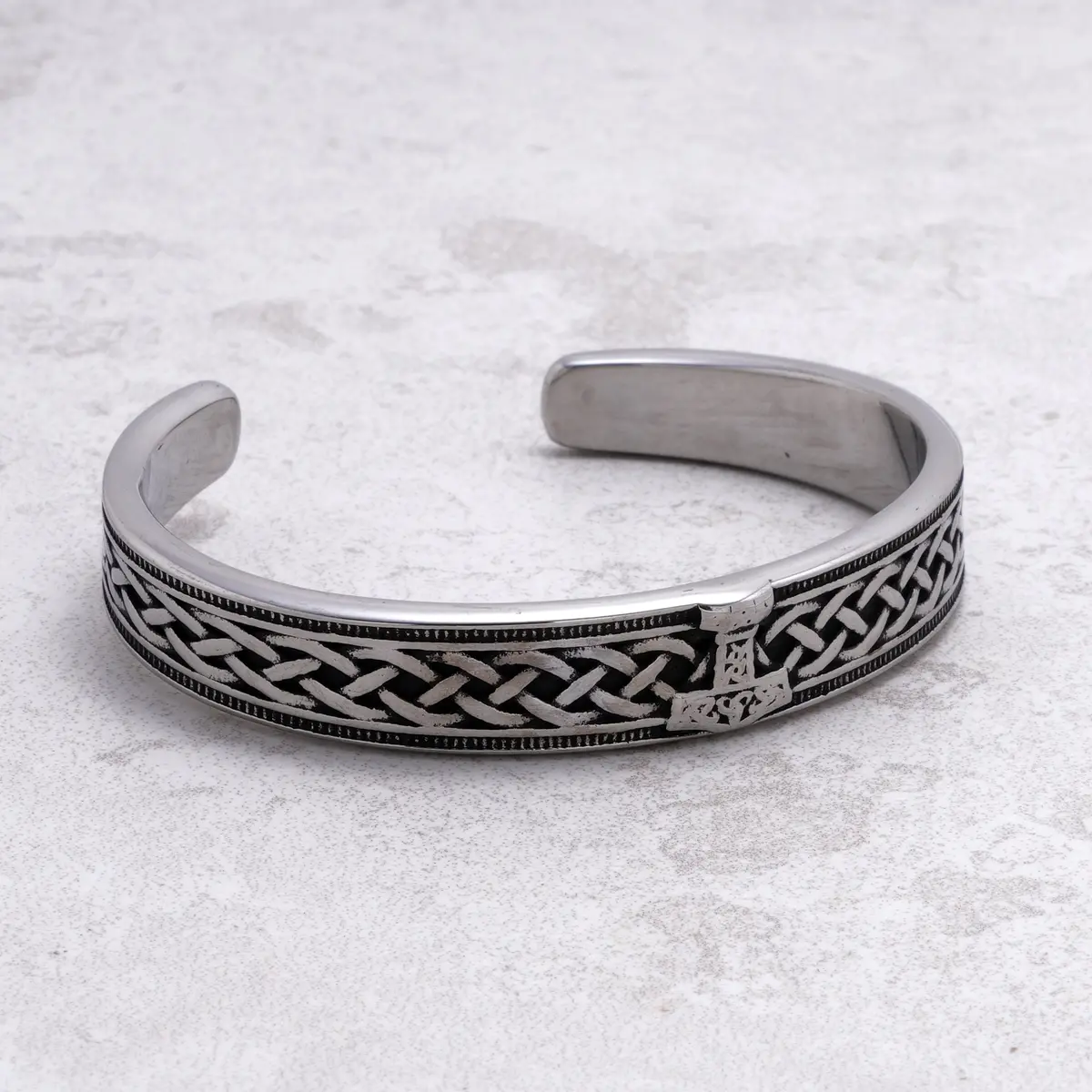 Cross Twist Steel Hearts Cuff 1