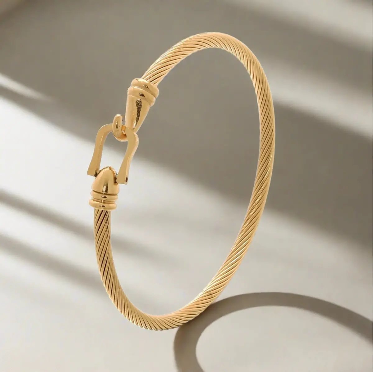 Gold Derby Cable Braided Steel Hearts Bracelet 1