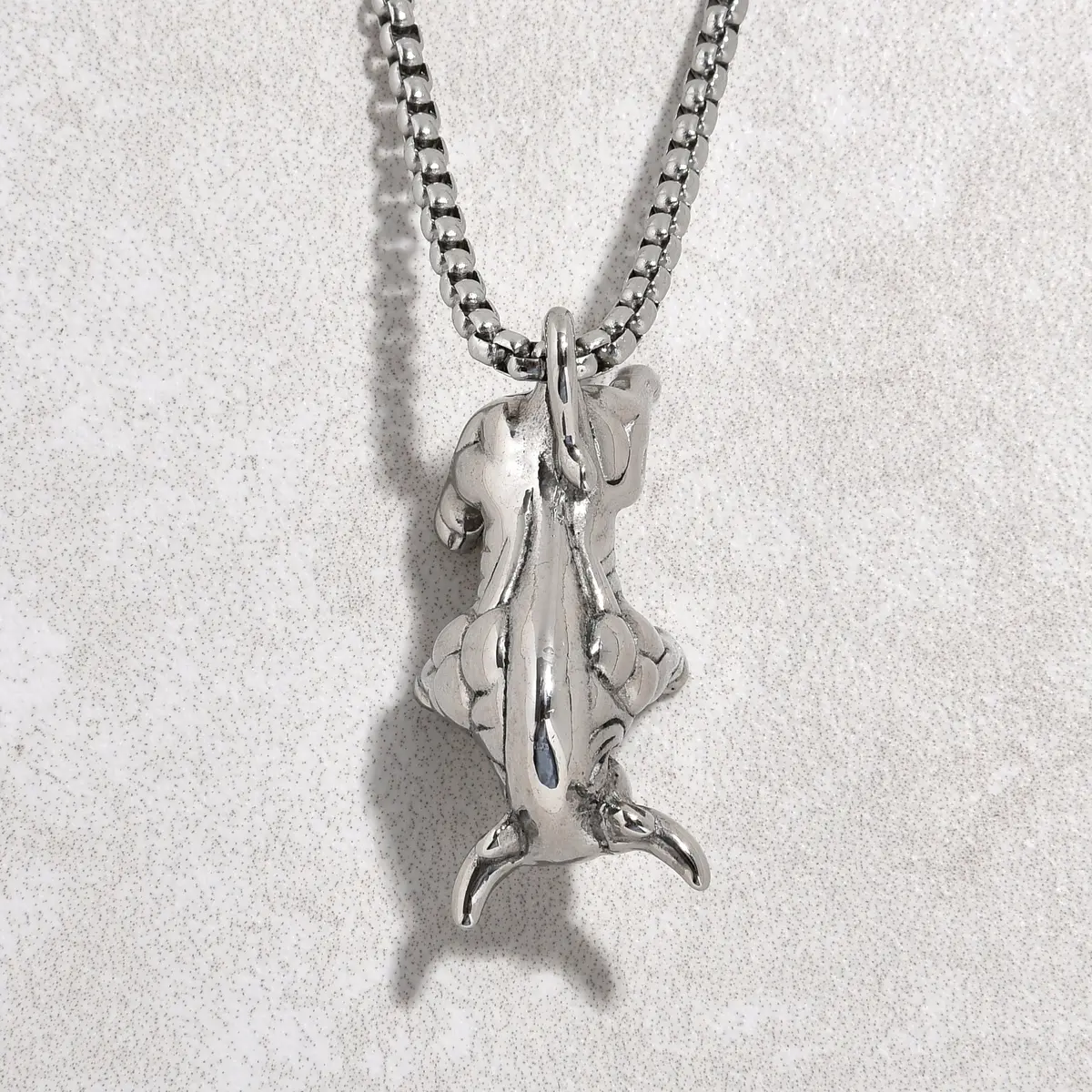 Silver Bull Steel Hearts Necklace 1