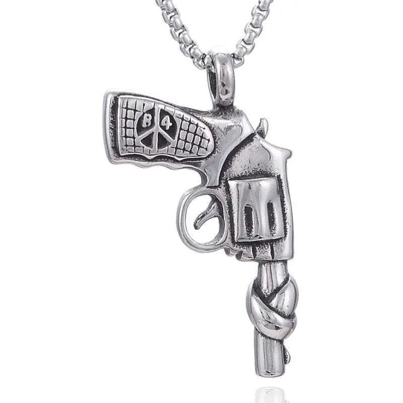 Steel Hearts Gun Protest Necklace 1