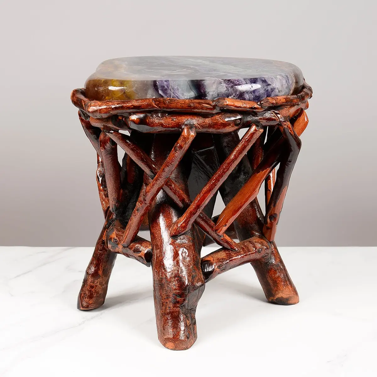 Purple Fluorite Side Table 12" 1