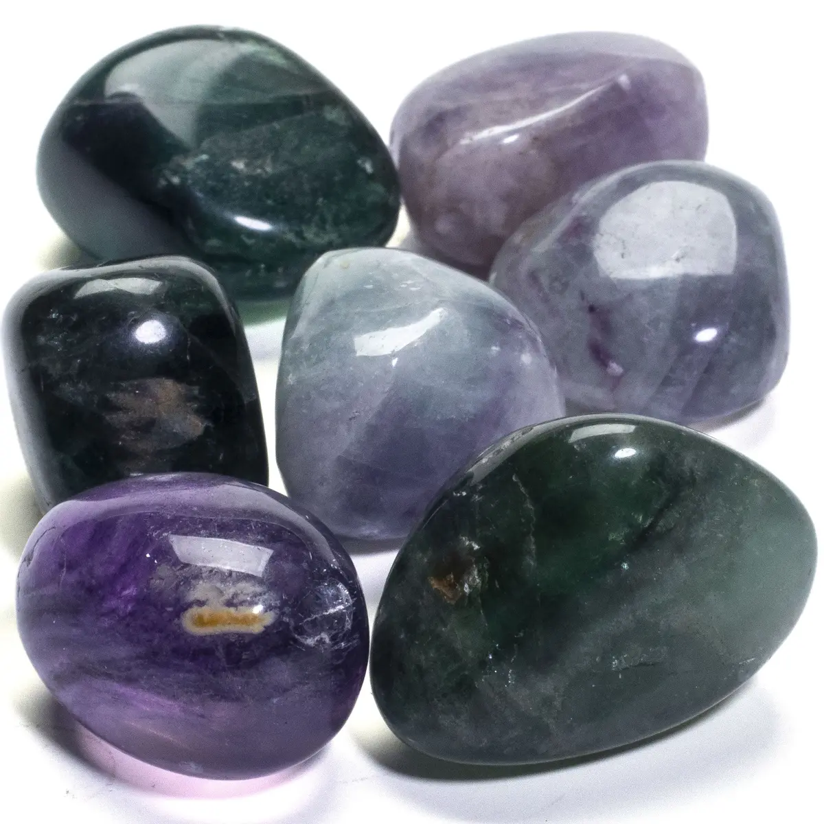 Tumbled Rainbow Fluorite Crystals 1