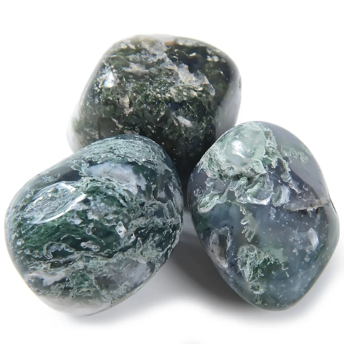 Natural Moss Agate Tumbled Stone 1