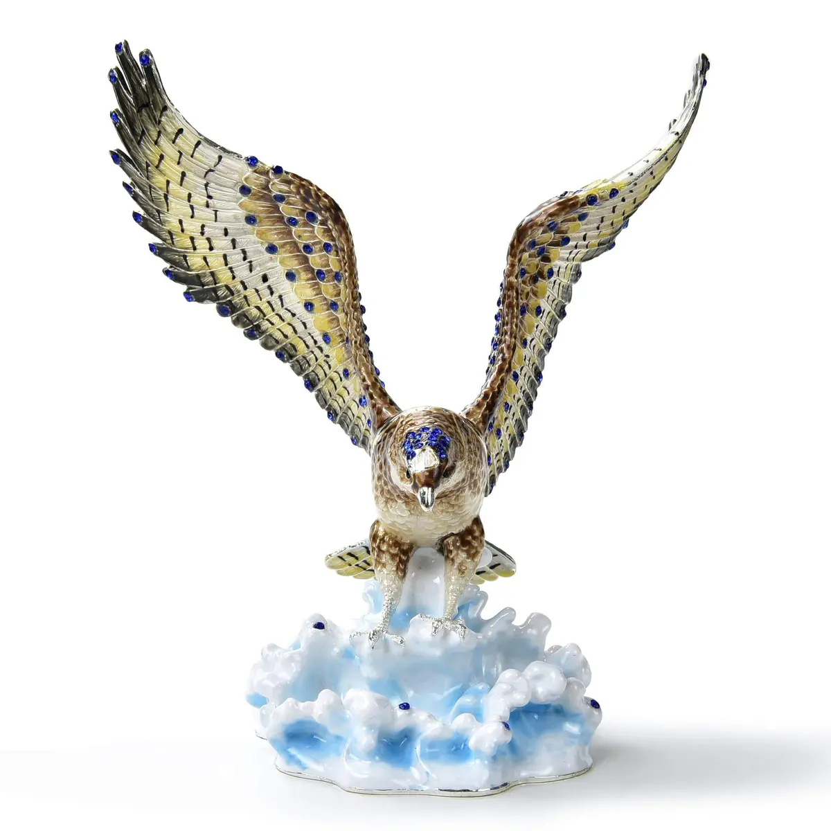 Eagle Figurine Keepsake Box Made With Crystals 1