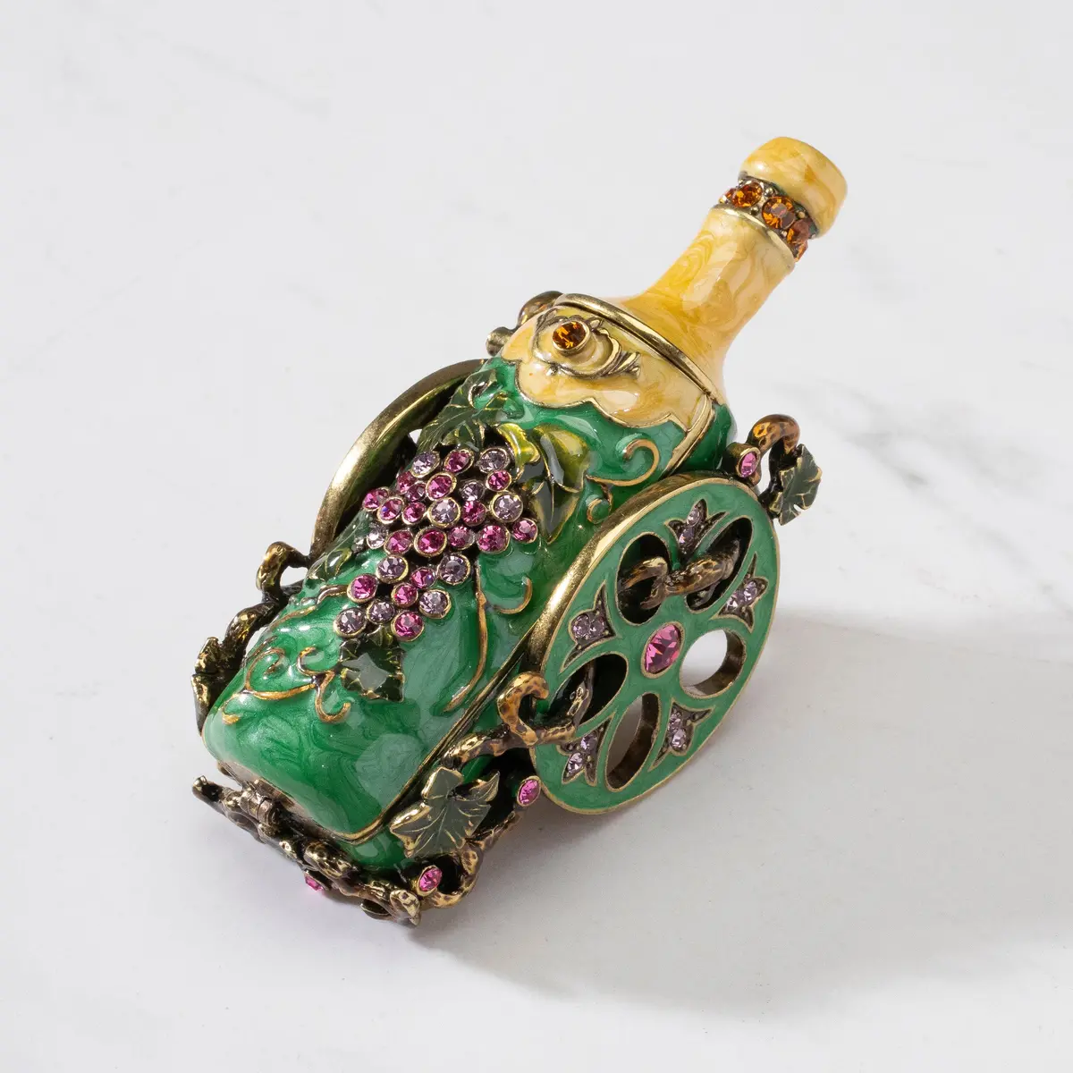Green Champagne Celebration Figurine With Swarovski Crystals 1