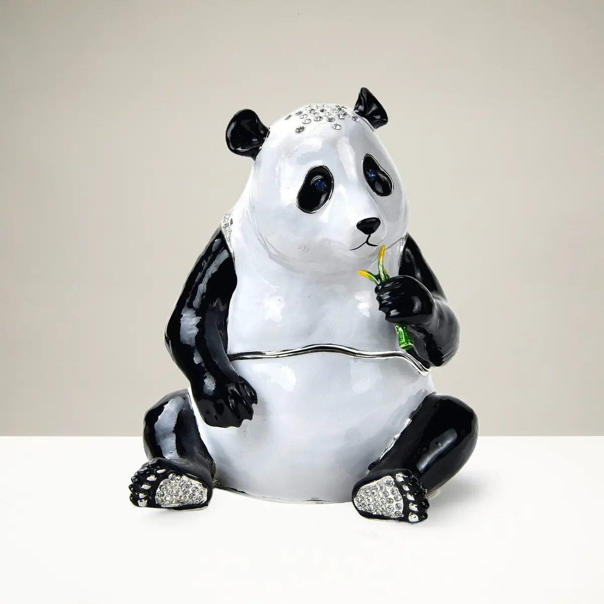 Panda Figurine Keepsake Box Made With Crystals 1